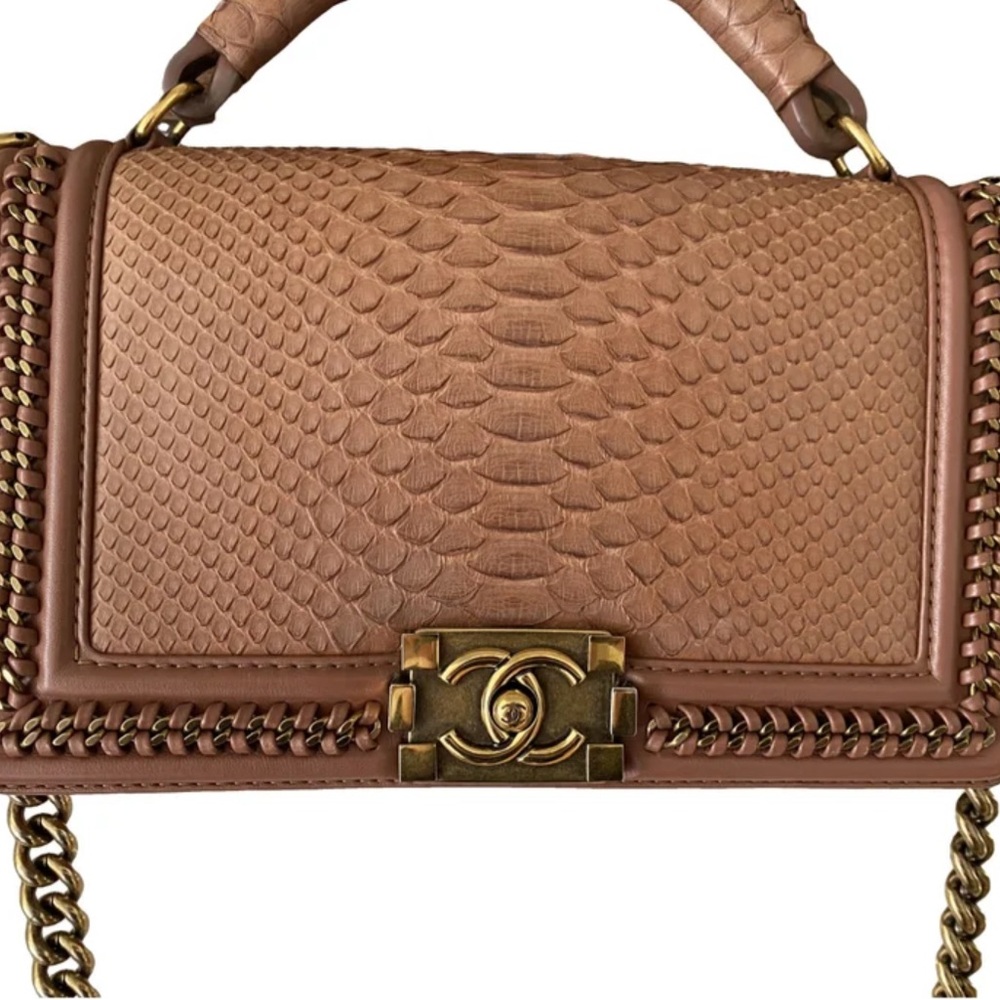 Chanel Tan Python Leather Bag